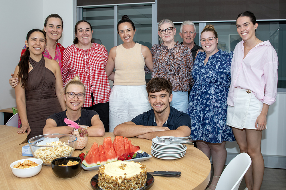 Some members of the Pacific Health & Wellbeing Brisbane team who could attend celebrating OT Week with a morning tea